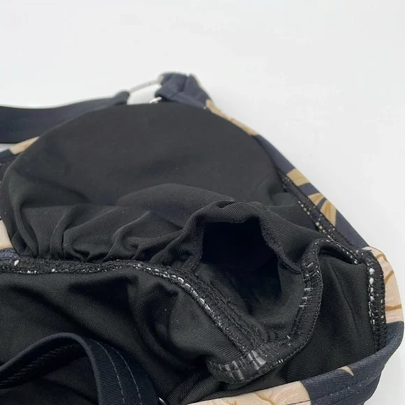 CUPSHE Floral Black Tankini Swimsuit V Neck Adjustable Strap Mid Rise - Picture 9 of 16